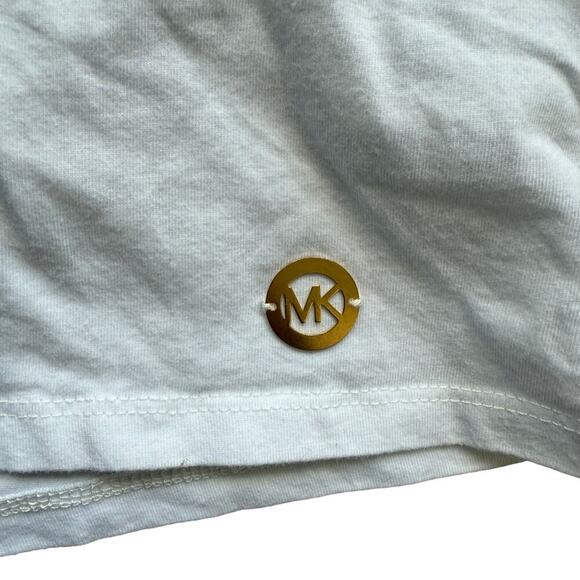 Michael Kors White Cold Shoulder Knit Shirt Size L Nautical Stretch Basics - Picture 8 of 15